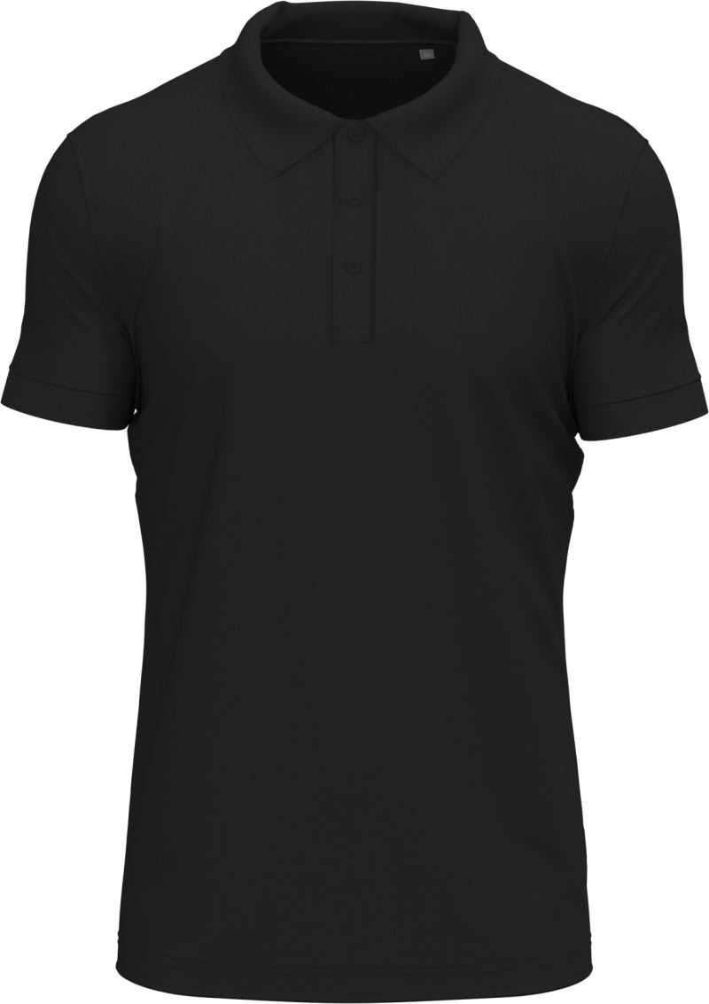 Levně Pánské elastické piqué polo z těžké bavlny - black opal