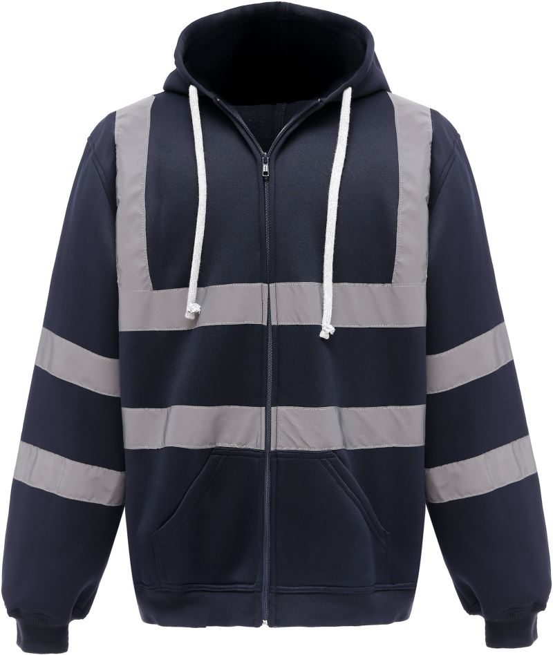 Levně Hi-Vis mikina s kapucí - navy