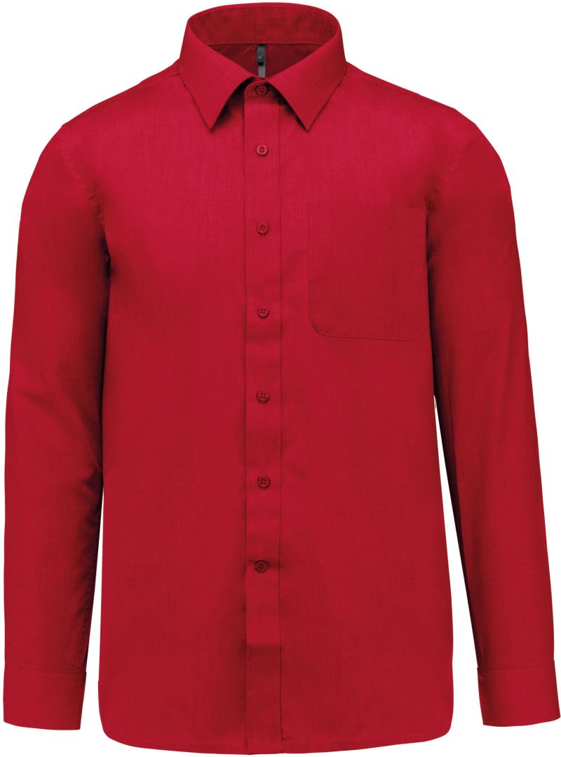 Levně Popelínová košile "Jofrey" s dlouhým rukávem - classic red