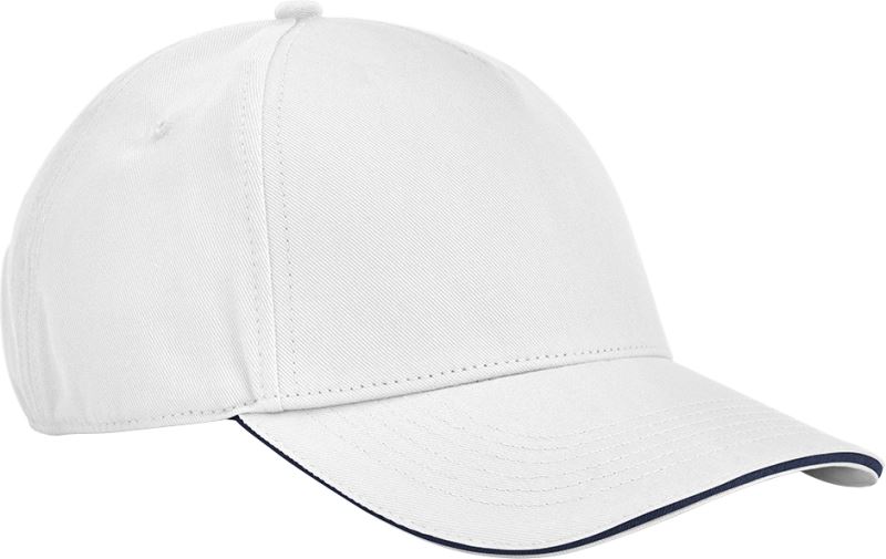 Levně 5 panelová kšiltovka sandwich EarthAware® - white/french navy