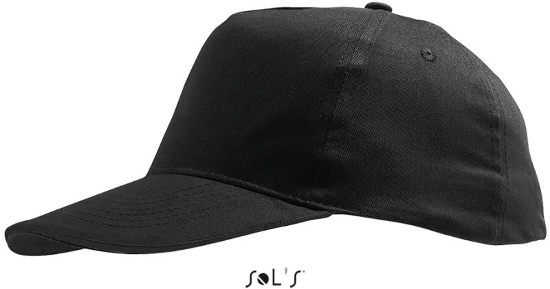 Levně Dětská 5 panelová kšiltovka - black