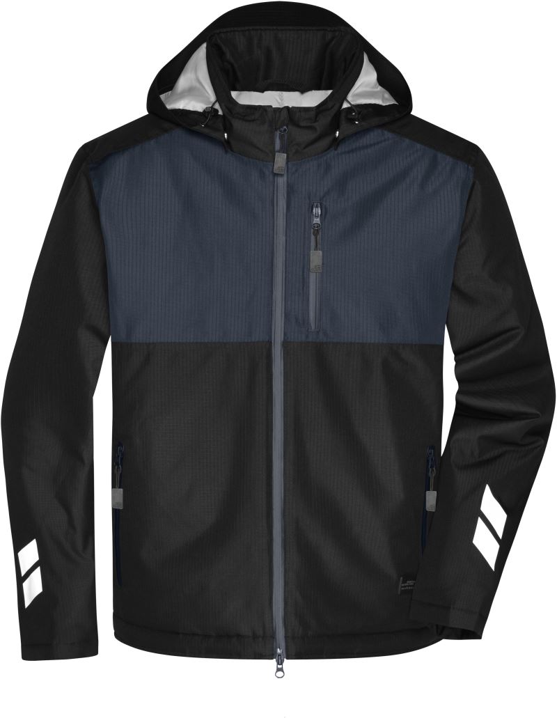 Levně Pracovní hardshellová polstrovaná bunda - black/carbon