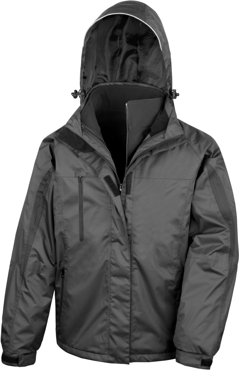 Levně Pánská bunda 3-v-1 - black/black
