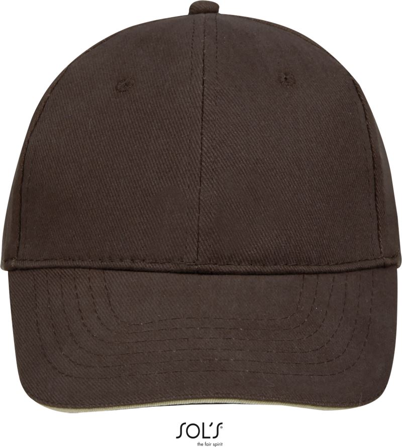 Levně 6 panelová baseballová kšiltovka - chocolate/beige