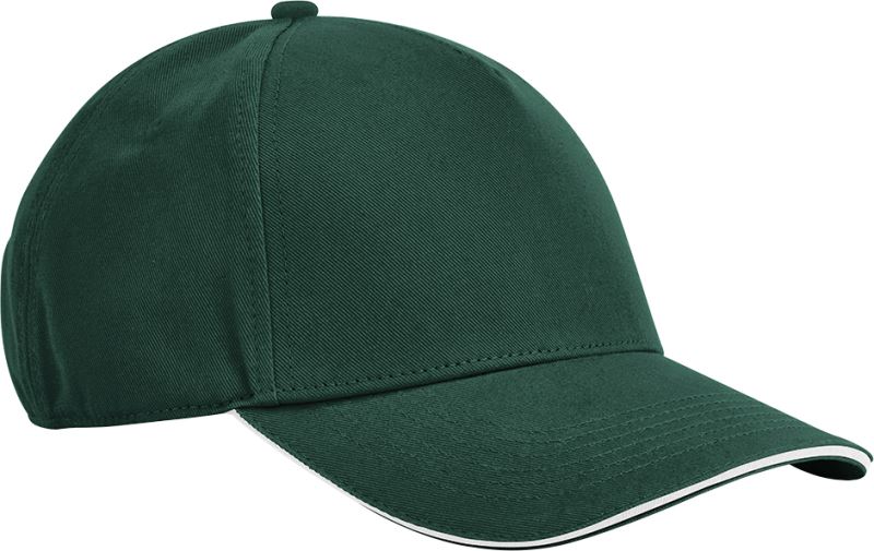 Levně 5 panelová kšiltovka sandwich EarthAware® - bottle green/white