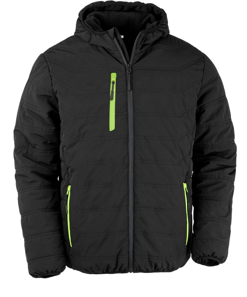 Levně Zimní bunda "Black Compass" - black/lime