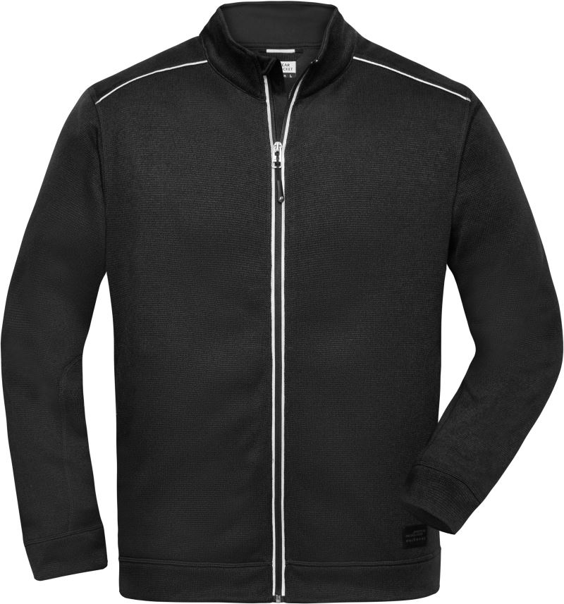 Levně Pánská pracovní pletená fleecová bunda - Solid - black/black
