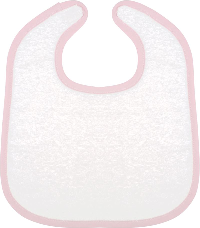Levně Dětský froté bryndák - white/pink