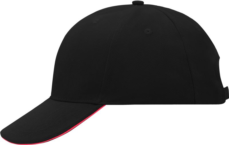 6 panelová sandwich kšiltovka - black/red