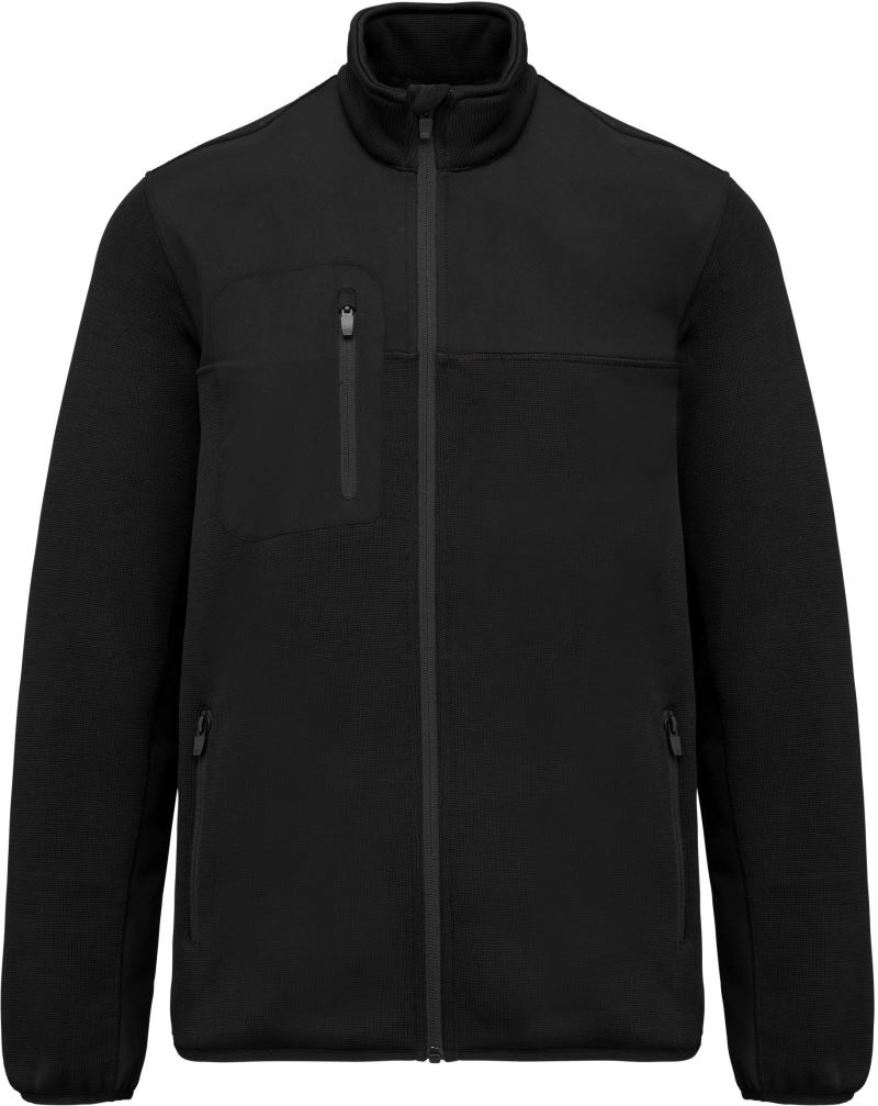 Levně Pánská pracovní pletená fleecová bunda - black