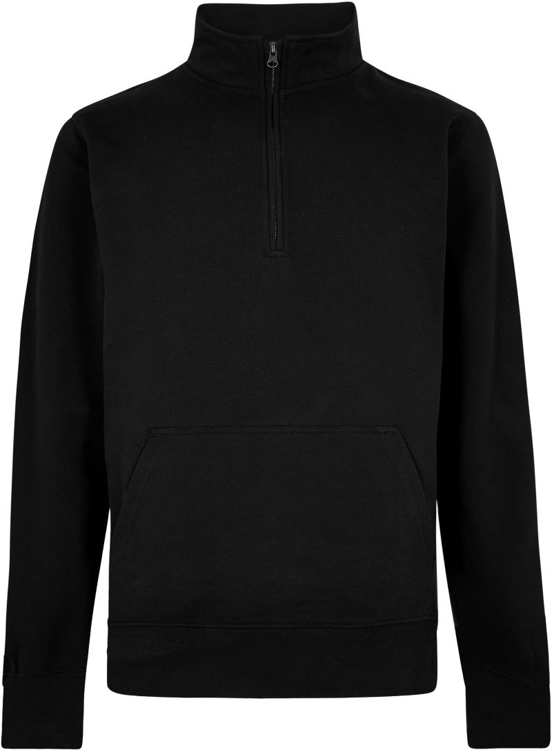 Levně Piqué mikina s 1/4 zipem - black