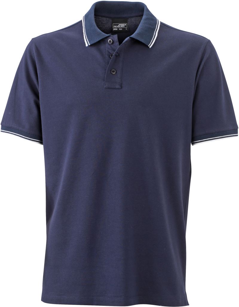 Levně Pánské piqué polo - navy/white