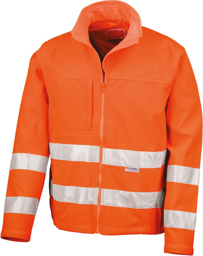 Levně Bezpečnostní softshellová bunda - fluorescent orange