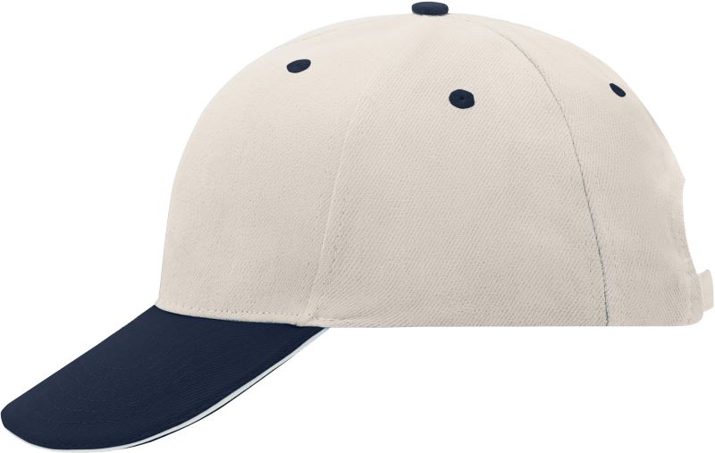 Levně 6 panelová sandwich kšiltovka - beige/navy/beige