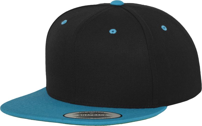 Levně 6 panelová Snapback kšiltovka - black/teal