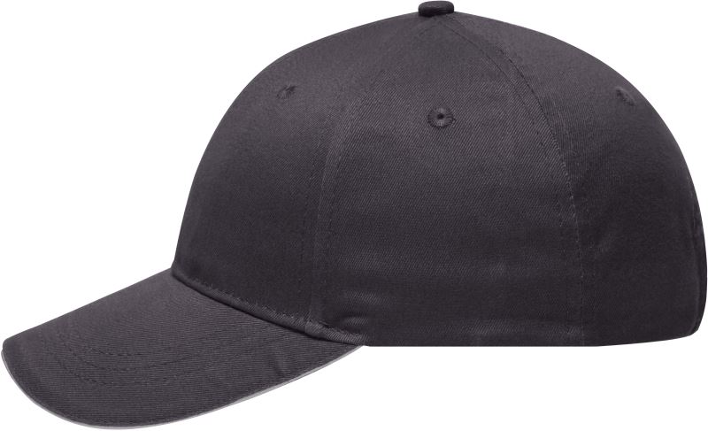 Levně 6 panelová sandwich kšiltovka - carbon/light grey