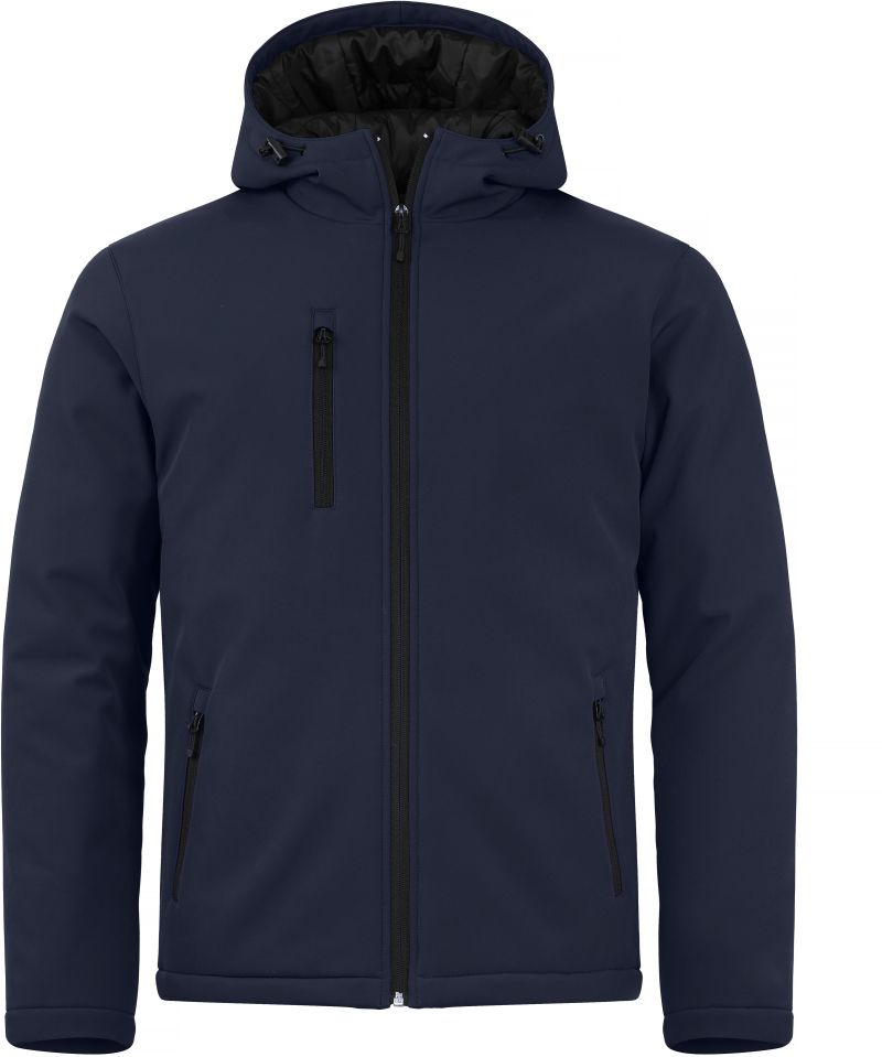 Levně Pánská zateplená softshellová bunda s kapucí - dark navy