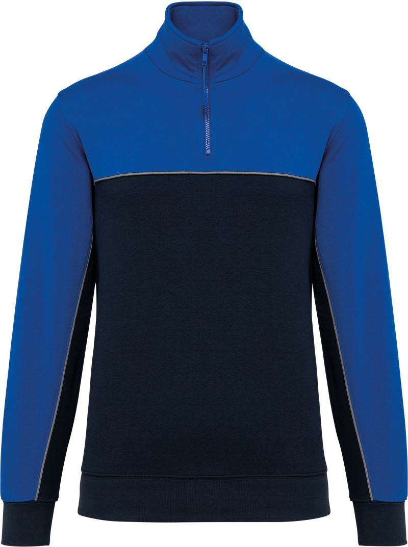 Levně Pracovní mikina s 1/4 zipem - navy/royal blue