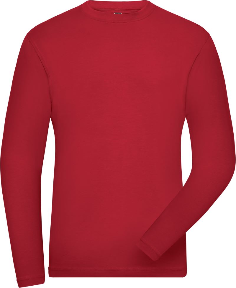 Levně Pánské pracovní elast. tričko, dl. rukáv - Solid - red