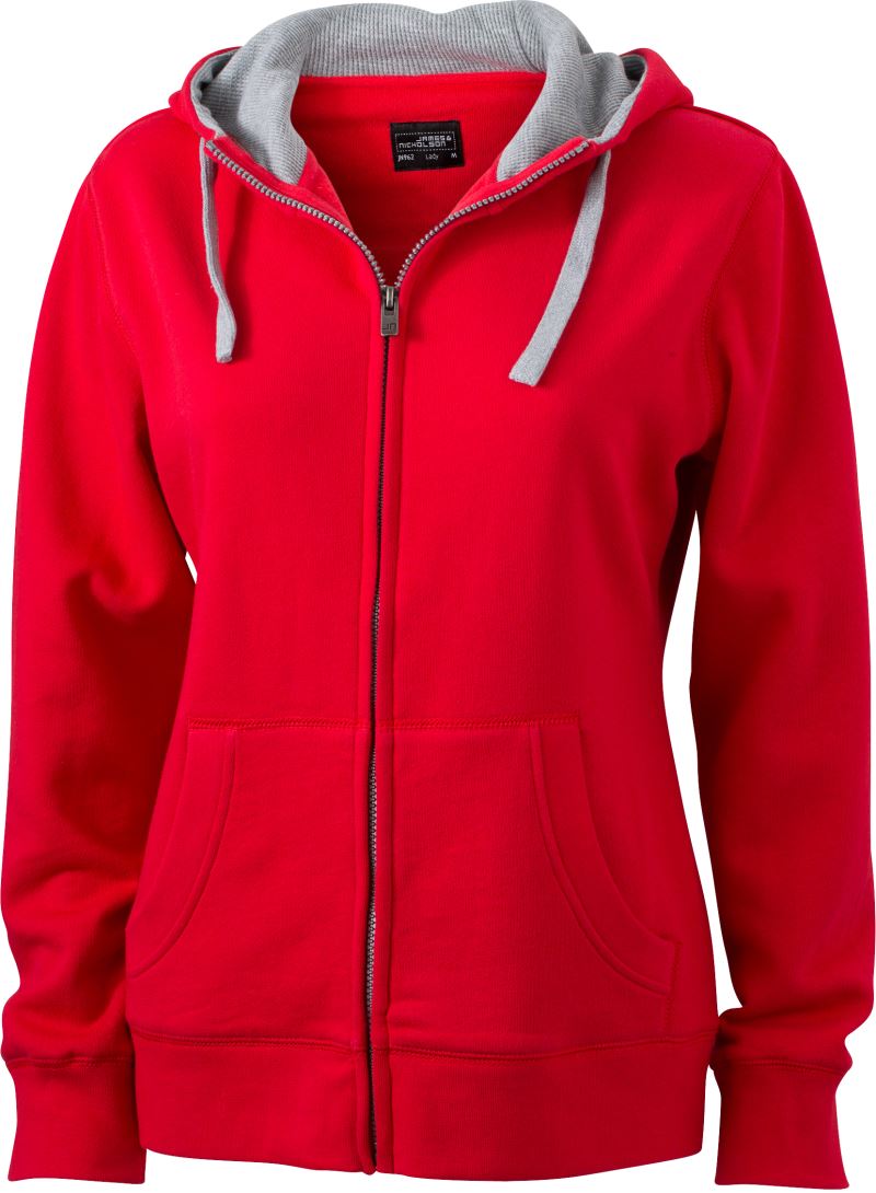 Levně Dámská mikina s kapucí "Lifestyle" - red/grey heather
