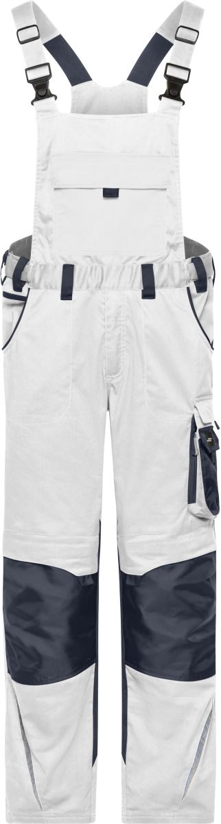 Levně Pracovní kalhoty s laclem - Strong - white/carbon
