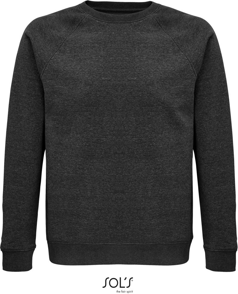 Levně Unisex raglánová mikina z bio bavlny - charcoal melange
