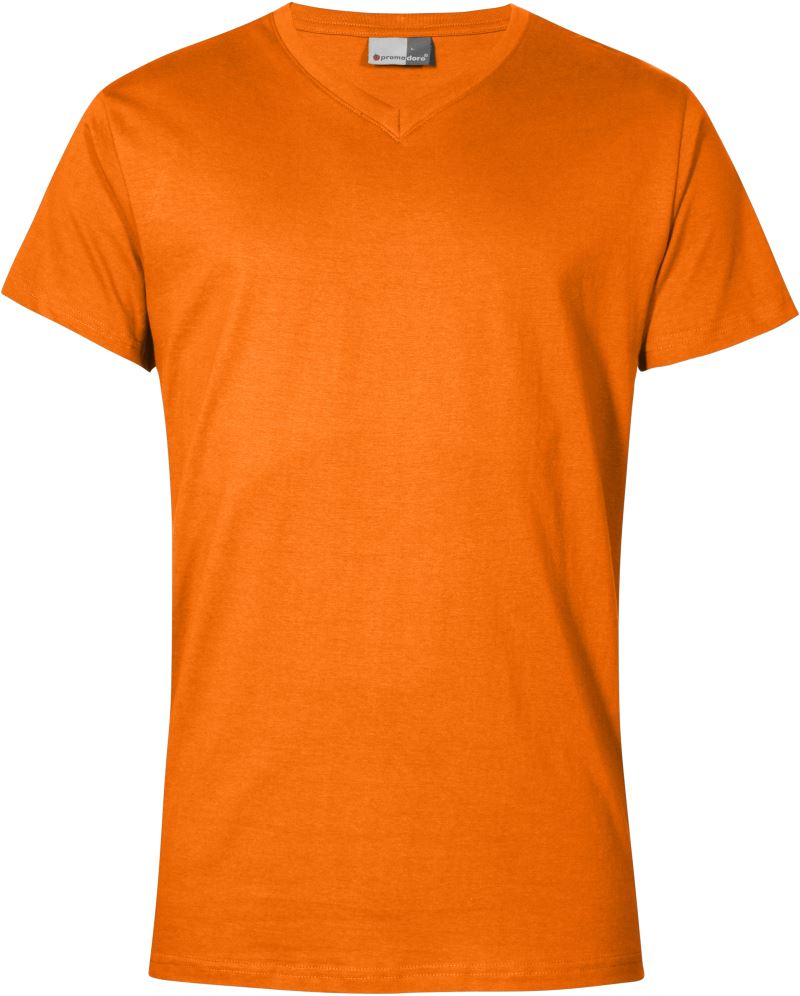 Levně Pánské tričko "Premium" s výstřihem do V - orange