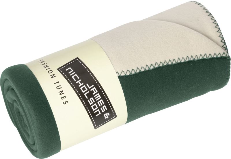 Levně 2-vrstvá fleecová deka - dark green/cream