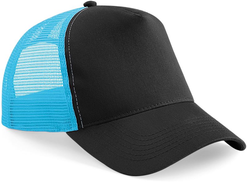 Levně 5 panelová Trucker kšiltovka - black/surf blue