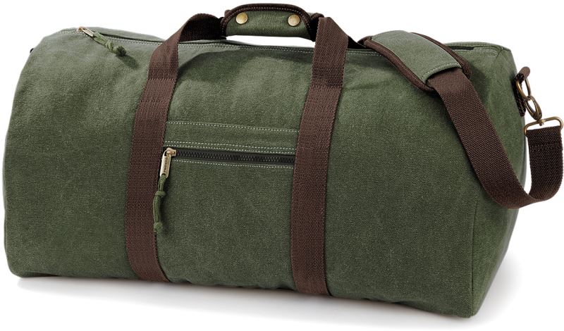 Levně Vintage plátěná cestovní taška - vintage military green