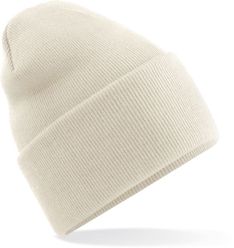 Levně Pletená čepice "Original" s dlouhým lemem - almond