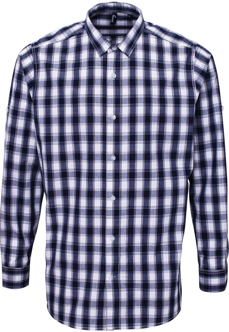 Levně Popelínová košile s dlouhým rukávem "Mulligan" - white/navy