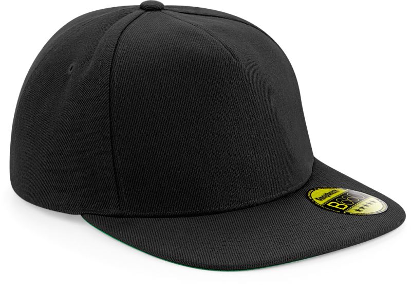 Levně 5 panelová kšiltovka s rovným kšiltem - black/black
