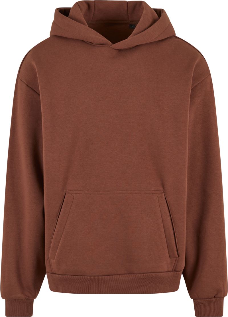 Levně Těžká unisex mikina s kapucí - chocolate brown