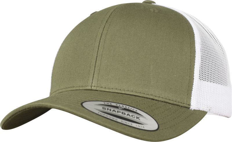 Levně 6 panelová vintage kšiltovka "Trucker" - buck/white