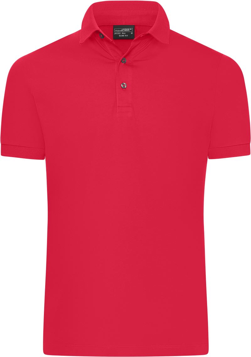 Levně Pánské Slim Fit žerzejové polo - light red