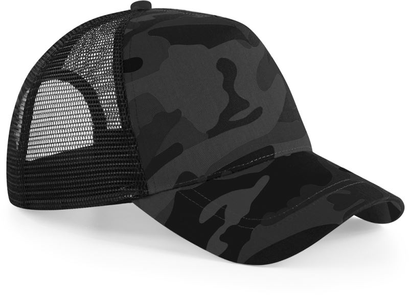 Levně 5 panelová Trucker kšiltovka "Camo" - midnight camo