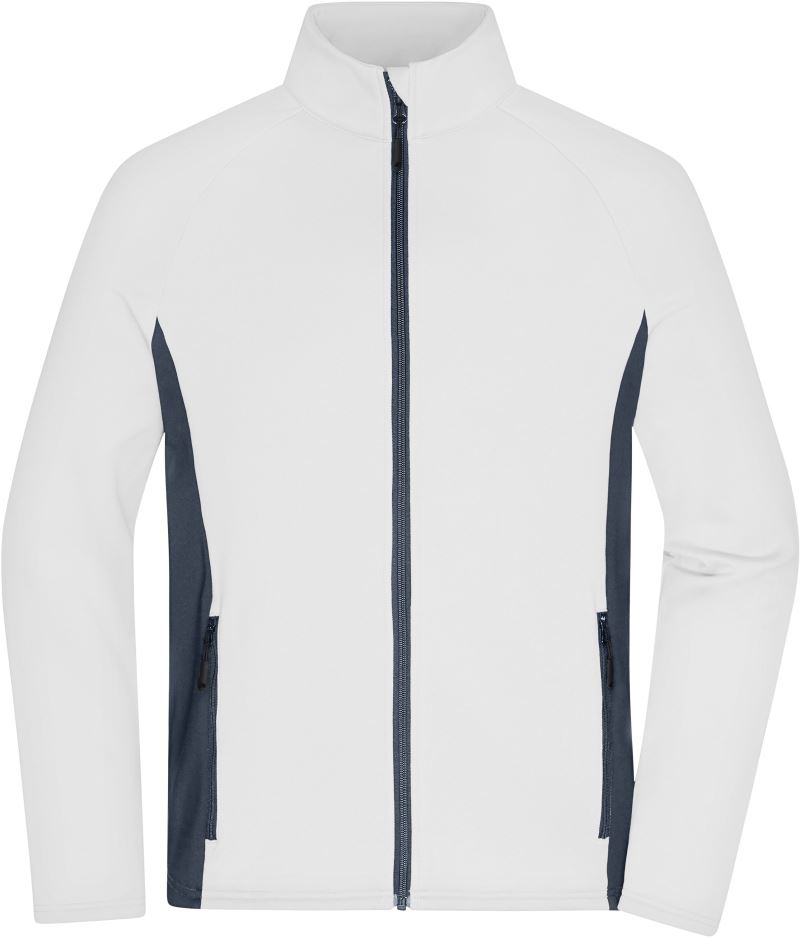 Levně Pánská strečová fleecová bunda - white/carbon
