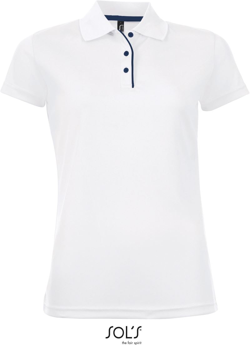 Levně Dámské piqué sportovní polo - white