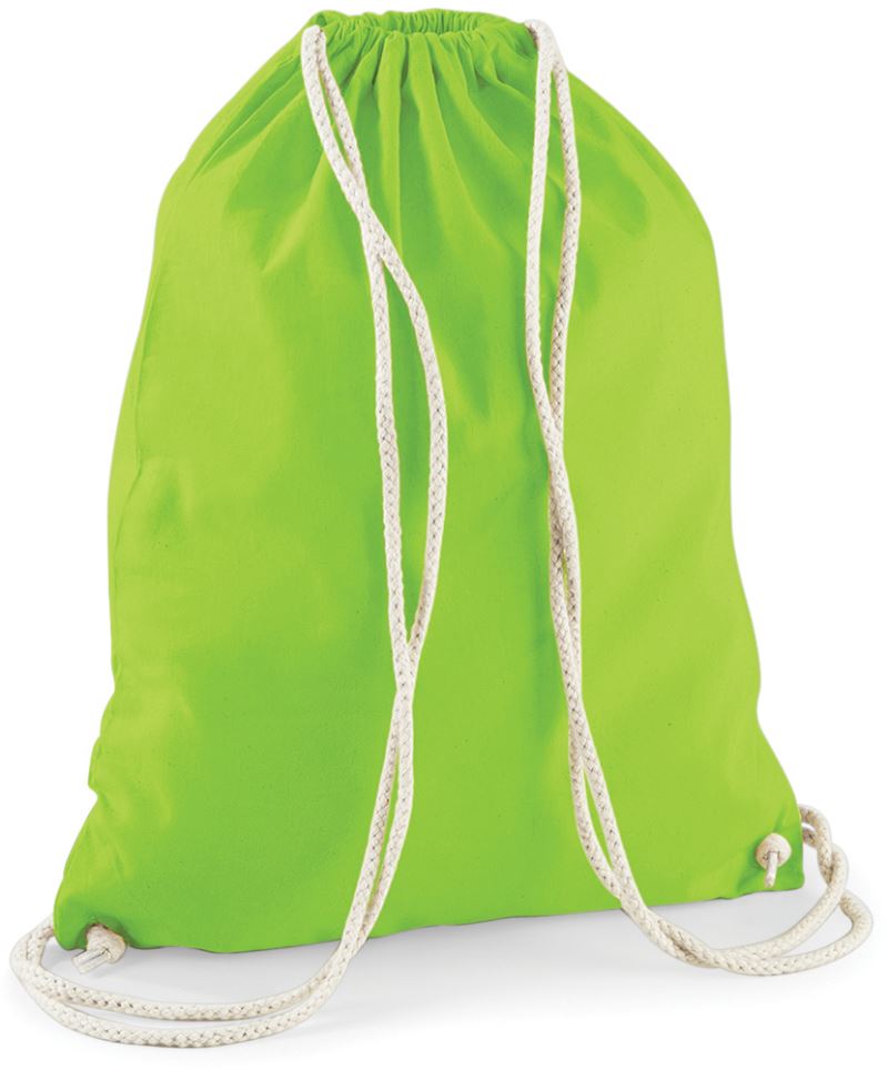 Levně Bavlněný vak na záda - lime green