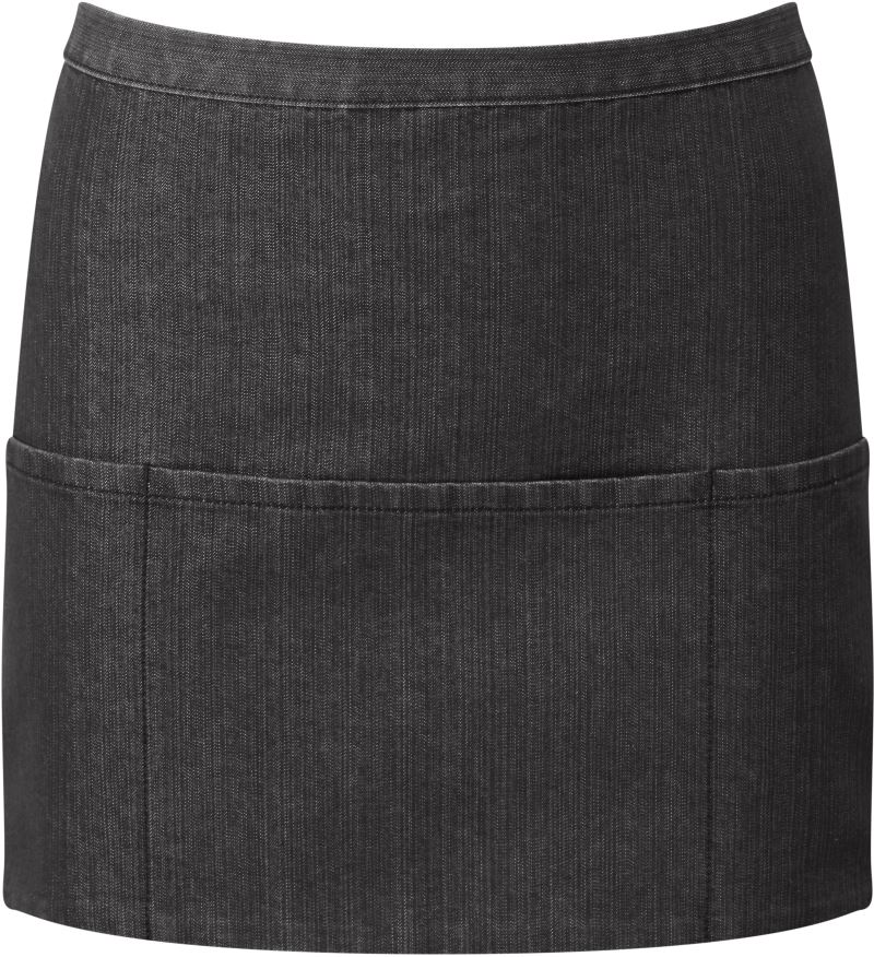 Levně Krátká zástěra do pasu s kapsou "Colours" - black denim