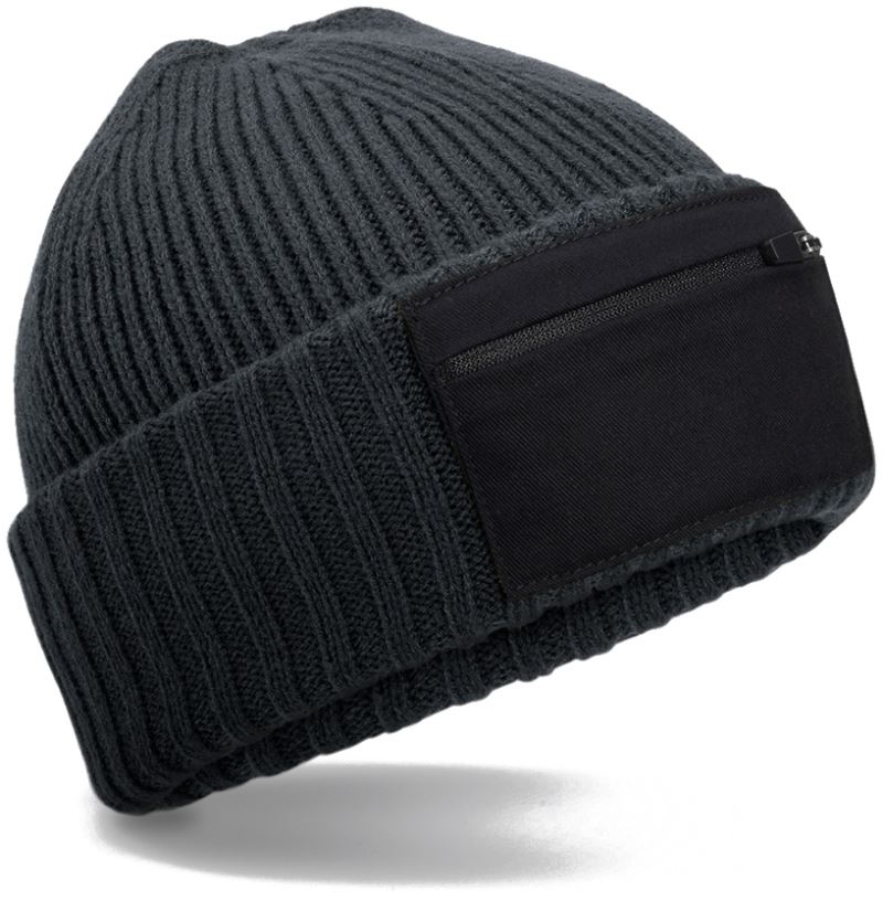 Levně Čepice se zipem Patch - graphite grey/black