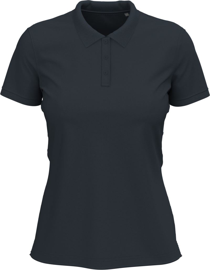 Levně Dámské elastické piqué polo z těžké bavlny - blue midnight