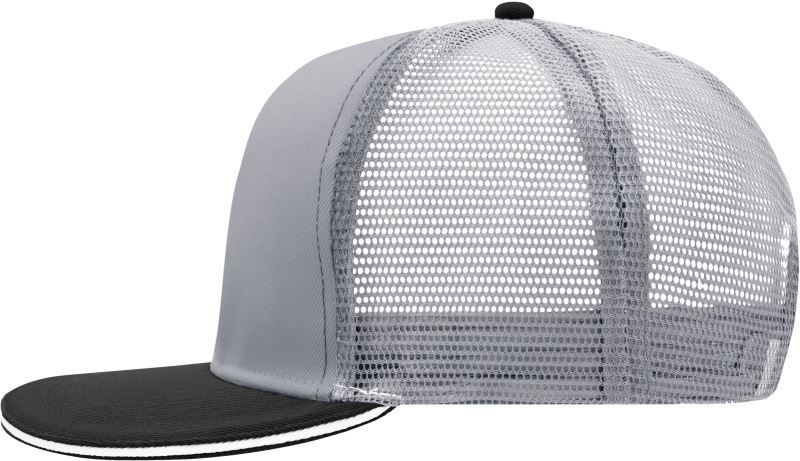 Levně 6 panelová Pro síťovaná sandwich kšiltovka - light grey/black