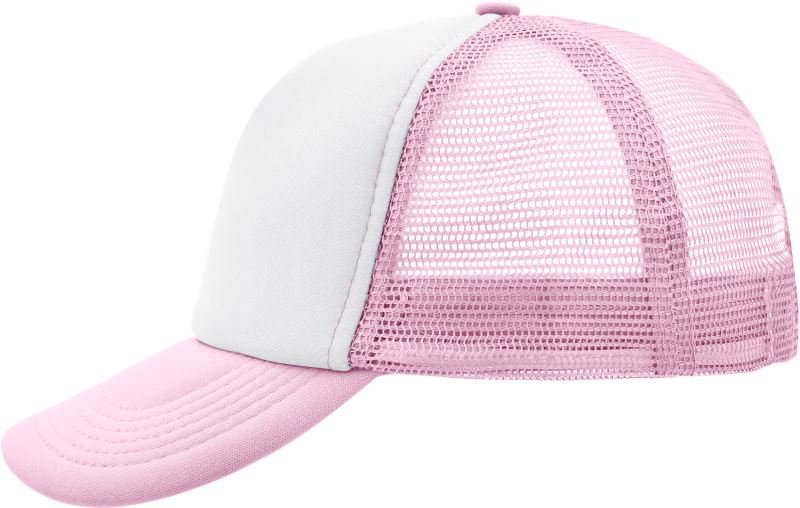 Levně 5 panelová polyesterová síťovaná kšiltovka - white/baby pink