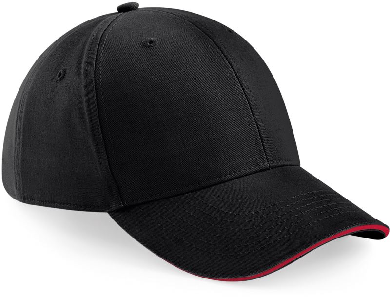 Levně 6 panelová sandwich kšiltovka "Athleisure" - black/classic red