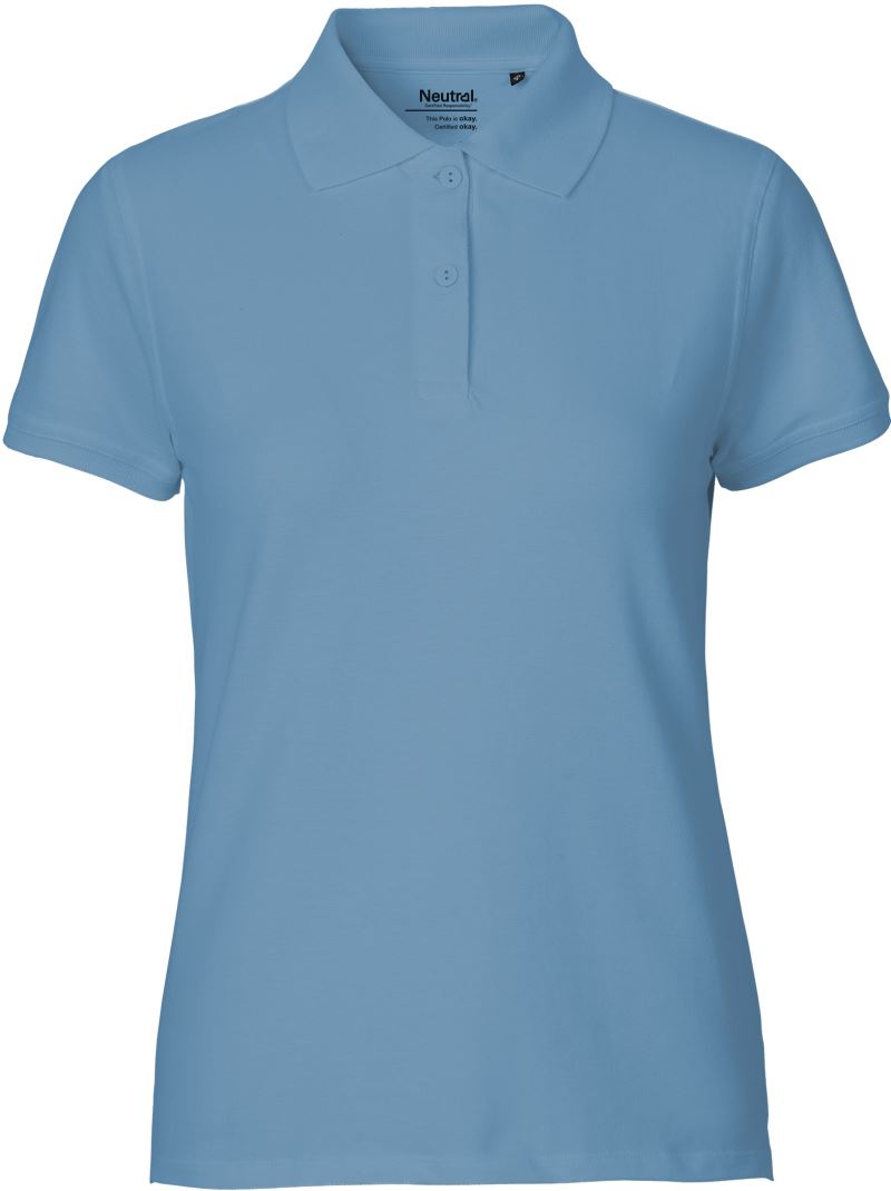 Levně Dámské piqué polo z bio bavlny - dusty indigo