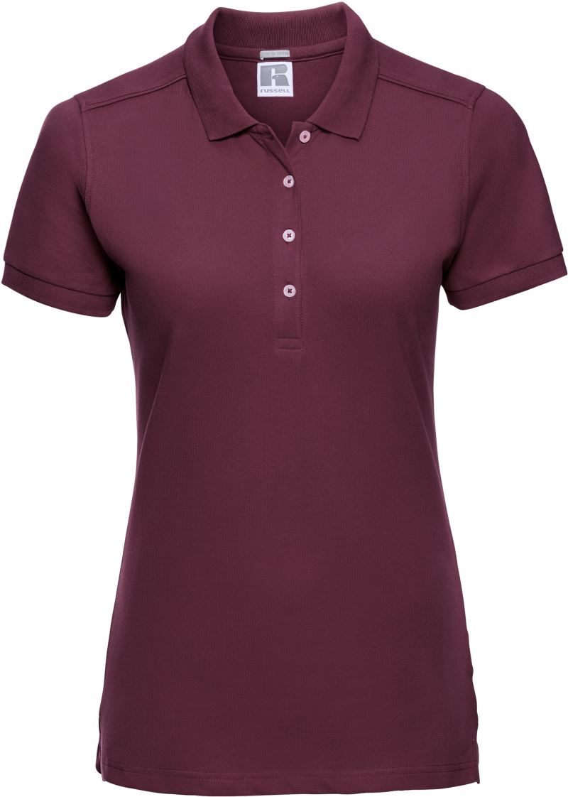 Levně Dámské elastické piqué polo - burgundy