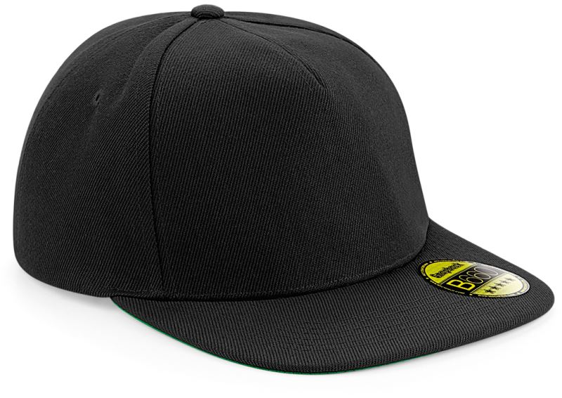 Levně 5 panelová kšiltovka s rovným kšiltem - black/black/black