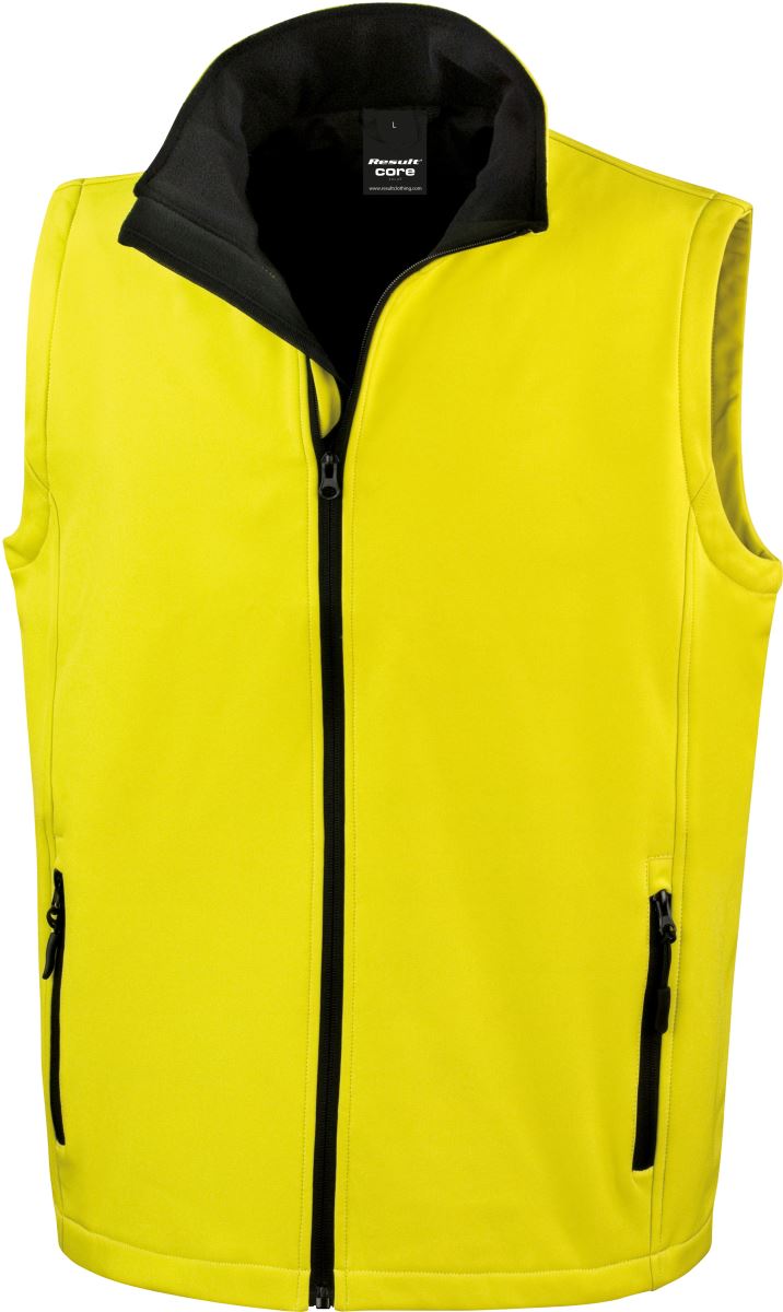Levně Pánská 2-vrstvá softshellová vesta "Printable" - yellow/black